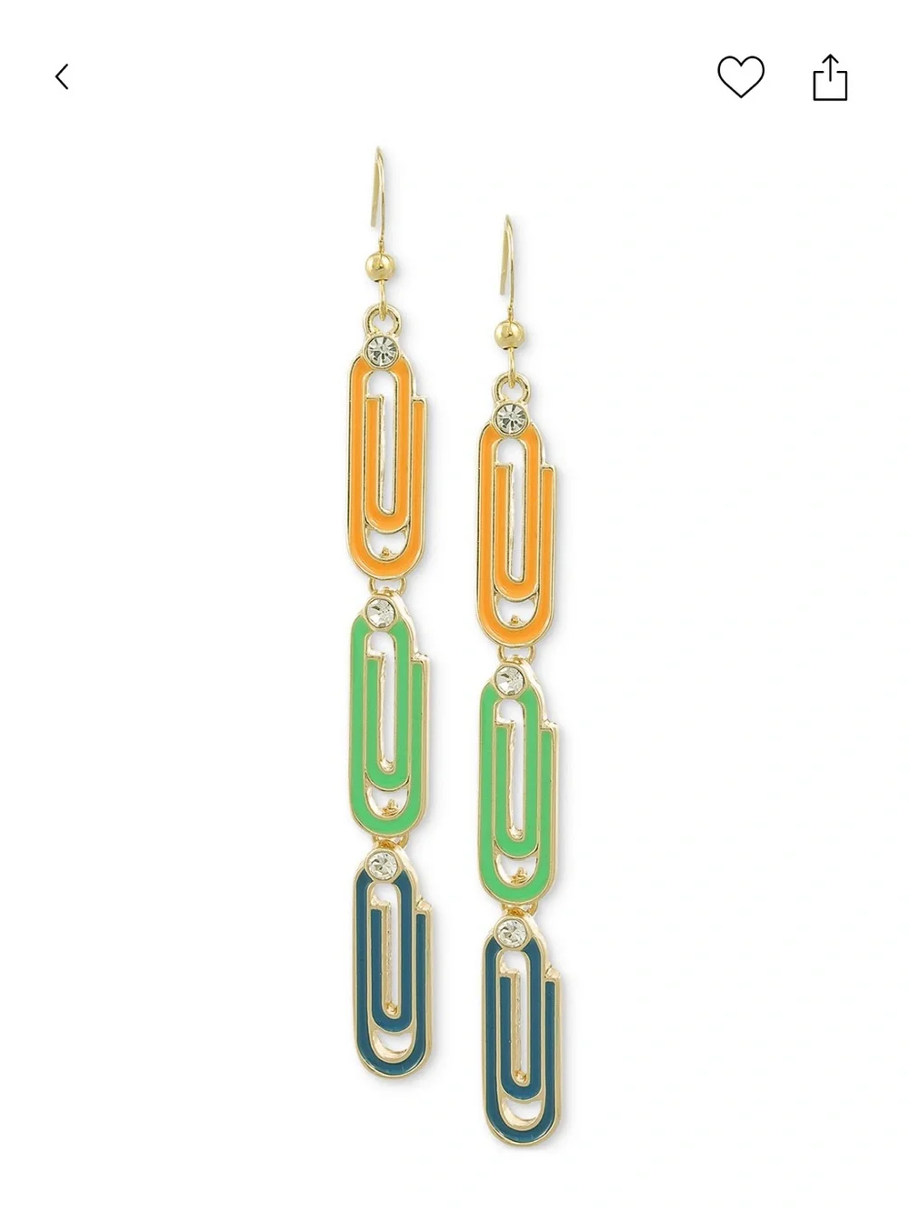 Charter Club Gold-Tone Enamel Dangle Earrings in Orange, Green & Blue